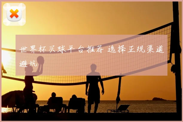 世界杯买球平台推荐 选择正规渠道避坑